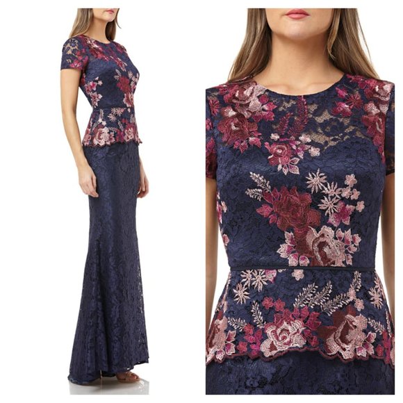 JS Collections Peplum Lace Dress NWT 2-16 - Picture 3 of 6